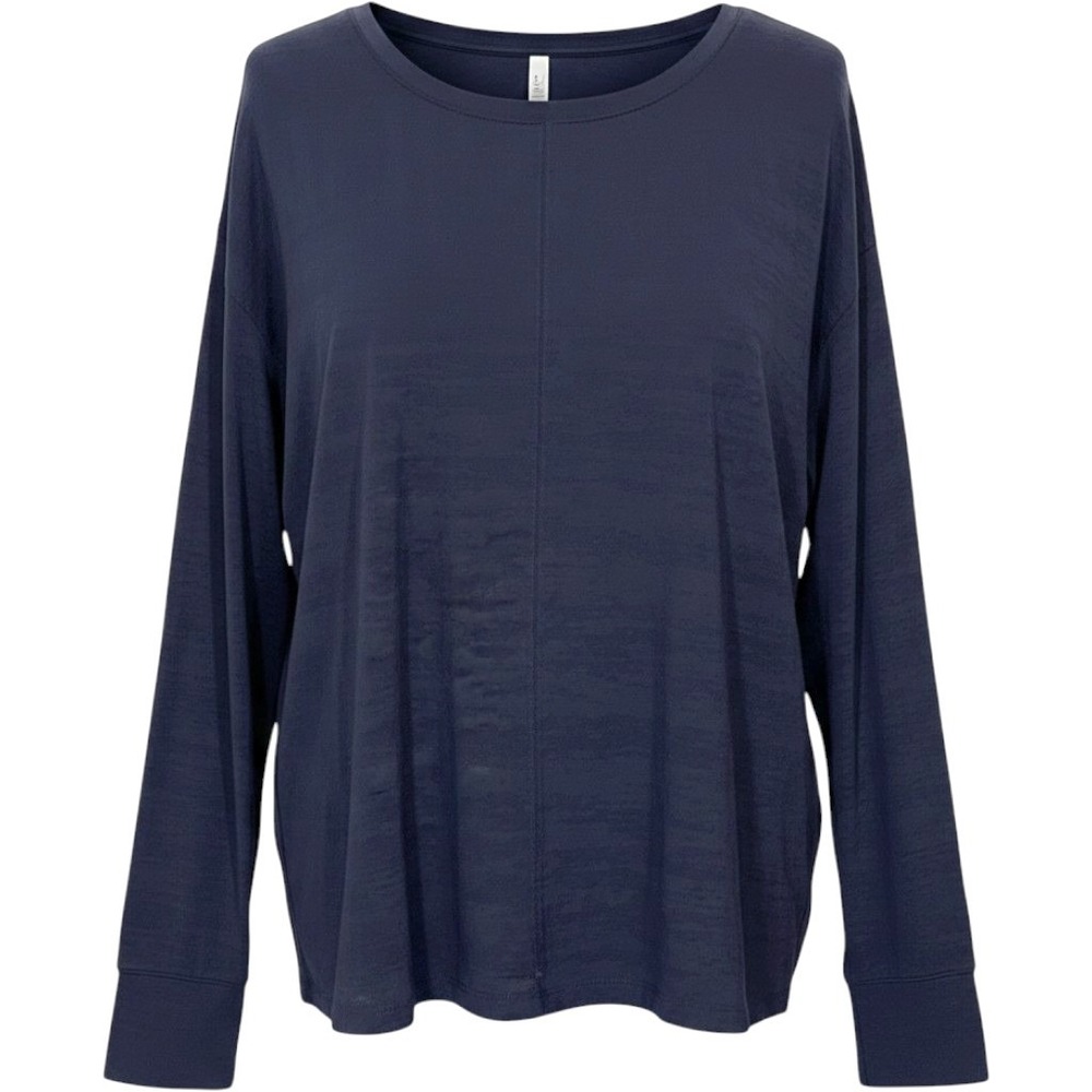 Title Nine Phoenix Pleat Back Long Sleeve Top XL Navy Blue Lightweight 400913